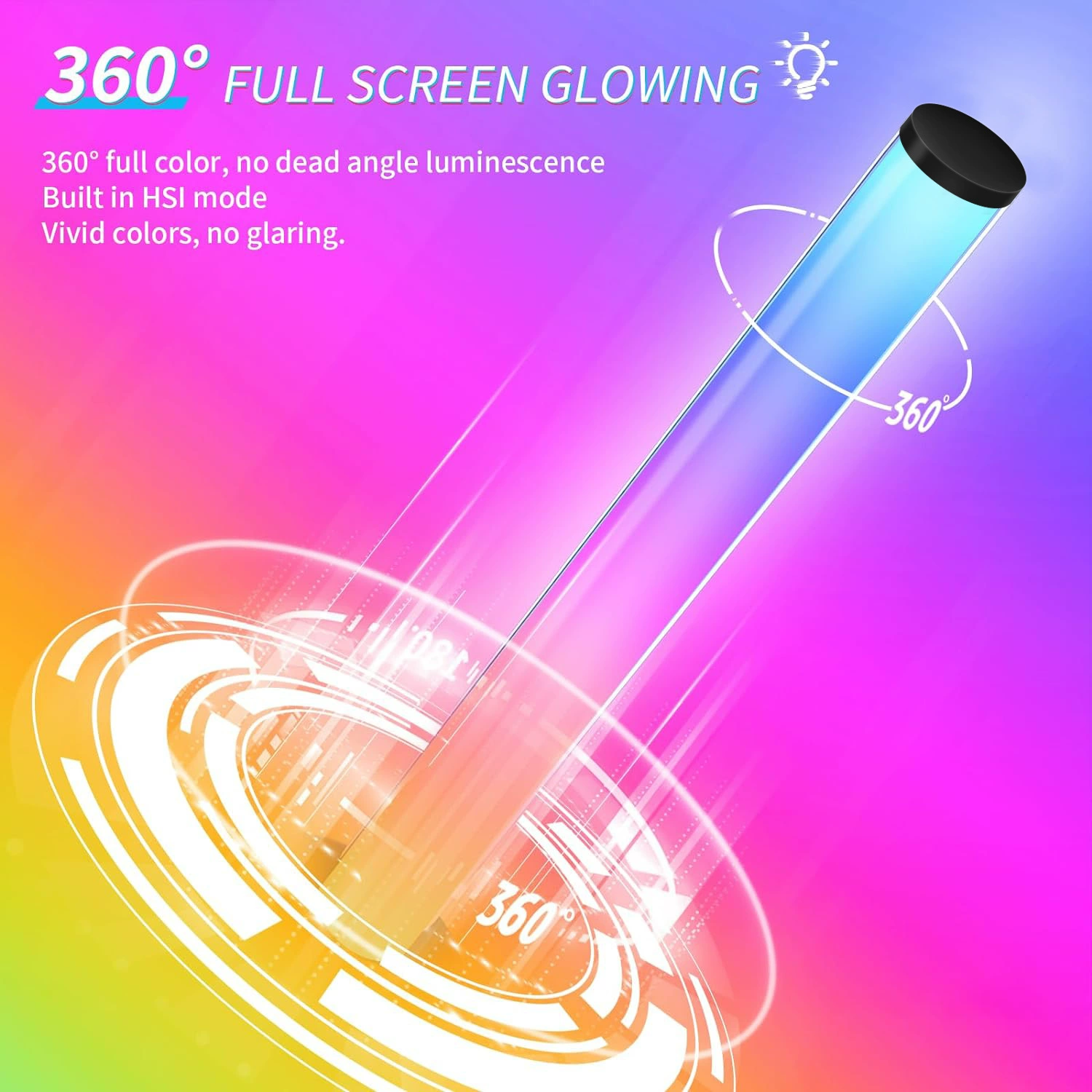 Светодиодная трубчатая лампа 10 Вт, RGB 360° свечения, 44 см — одиночная или двойная версия