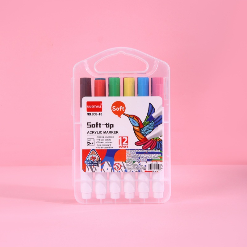 Acrílico marcador de lápiz para estudiantes de arte plegable color blando marcador de lápiz de secado rápido color opaco graffiti conjunto de lápiz de pintura