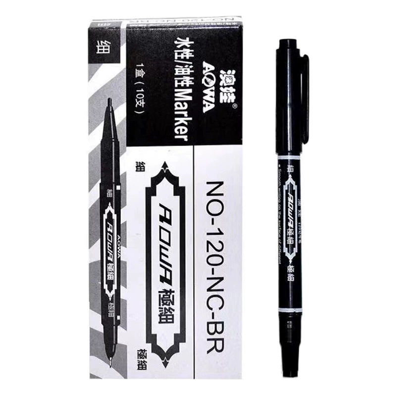 Маленький двуглавый масляный маркер Gouxianbi черный синий красный детская художественная роспись Goubian логистический маркер на водной основе