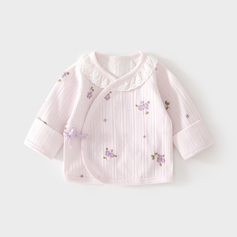 Newborn Baby Half-Back Cotton Pure Color Spring and Autumn Jacquard Monk-Style Clothing for Babies, Suitable for All Seasons