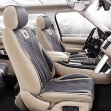 天艺汽车坐垫四季通用纯色座垫时尚超薄简约科技布高级感米灰