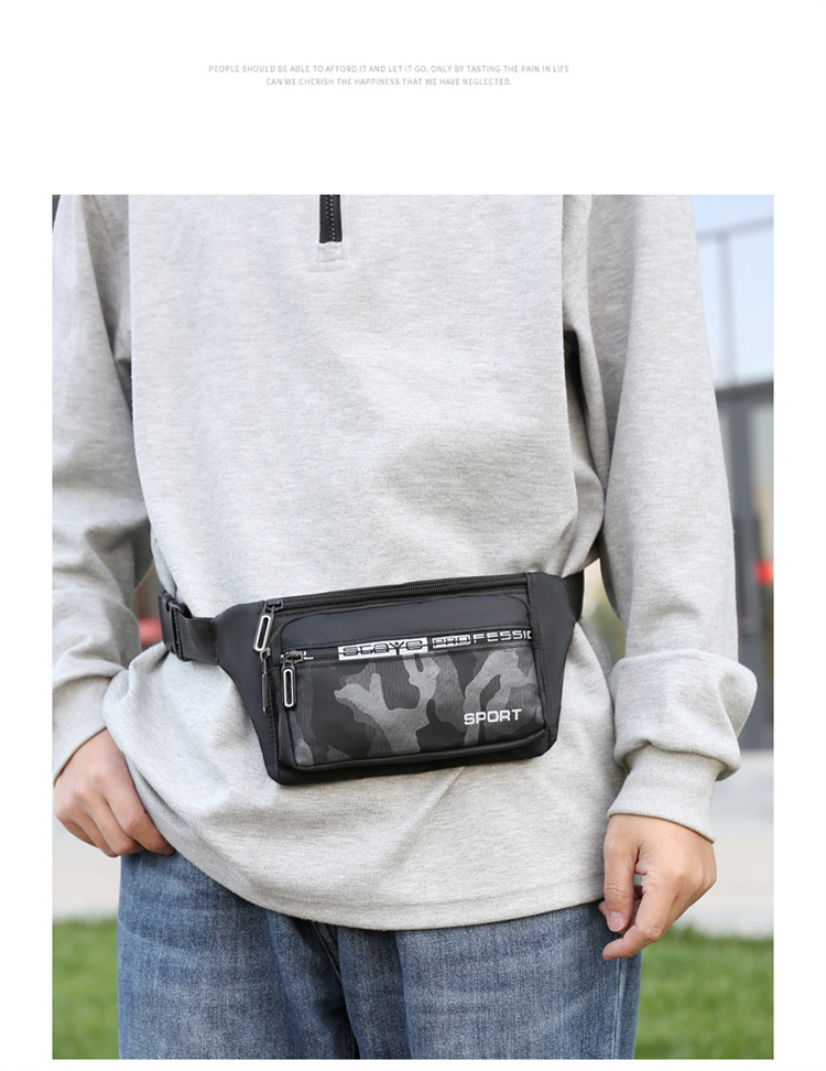 Crossbody bag, men's waist bag, ins trendy Japanese men's single-shoulder bag, 2024 new men's bag, Oxford fabric mobile phone chest bag undefined