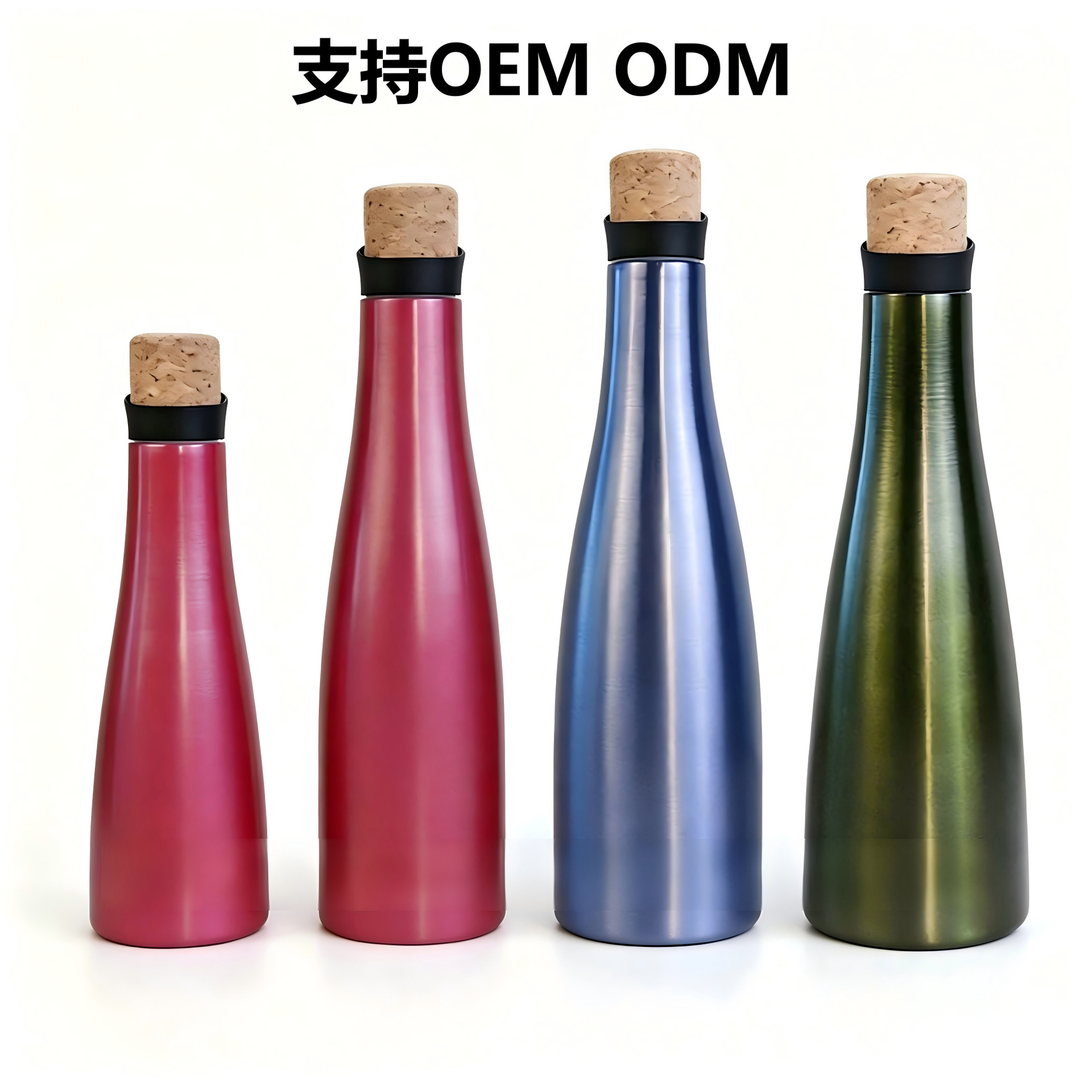 跨境软木塞红酒瓶保温杯 304真空不锈钢保温水瓶创意礼品杯子logo