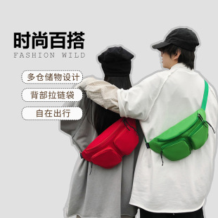 2025 New Bag Japanese Sports Fashion Brand Waist Bag Travel Backpack Single Shoulder Mobile Phone Bag Simple Casual Crossbody Bag for Women