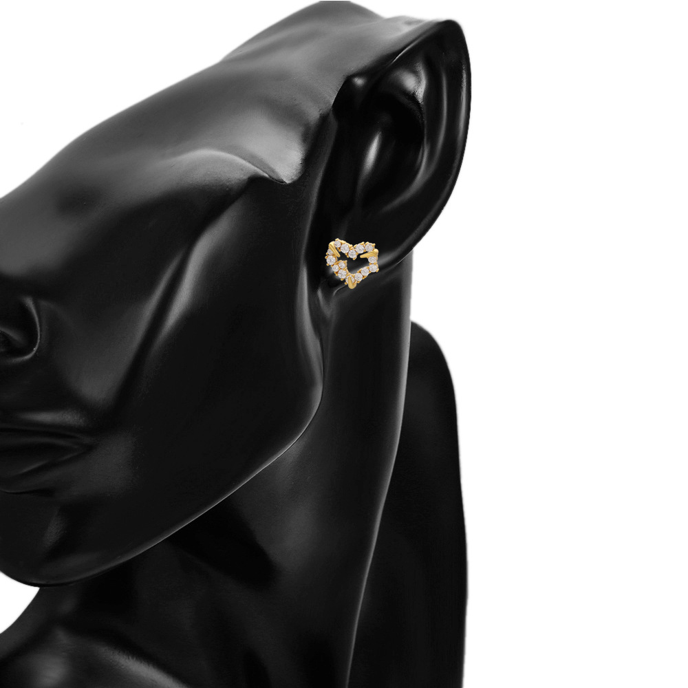 Joyas Xuping aleación de cobre joyas artificiales gemas en forma de corazón pernos de orejas de nicho femenino ligero lujo pendientes de amor en stock
