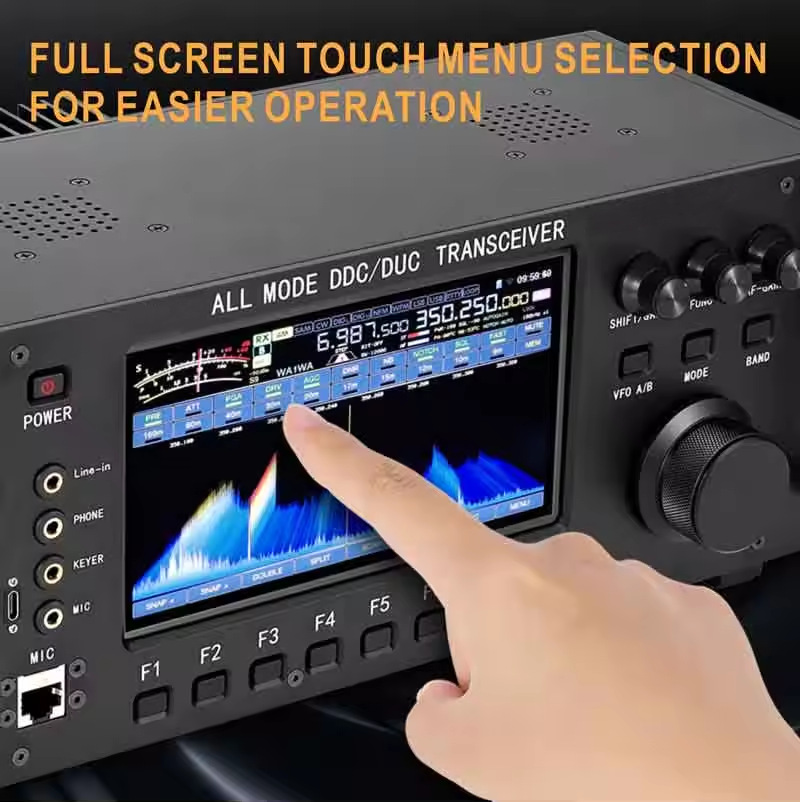 100W HF+UV All Mode DDC/DUC Transceiver Mobile Radio SDR Transceiver with 7" Tou