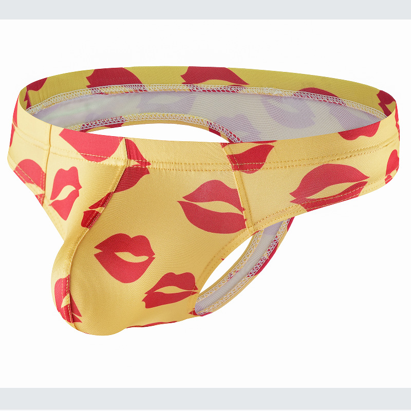 Factory Direct Sale Men's Milk Silk Lip T-String Low-Rise Sexy Young Single Thong Pants Foreign Trade