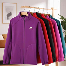 中老年女装秋冬摇粒绒外套女保暖加厚宽松大码双面绒外套女妈妈装