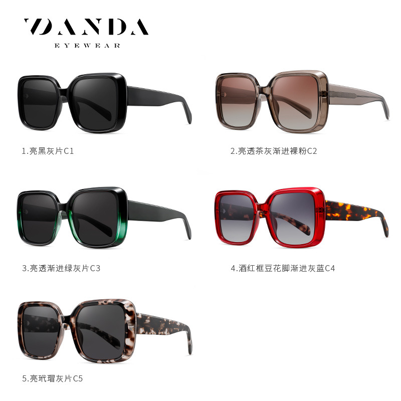 Venta caliente nuevas gafas de sol polarizadas de placa S26126 gafas de sol de cara redonda Gafas de sol de hombre de montura grande de alta gama para mujer