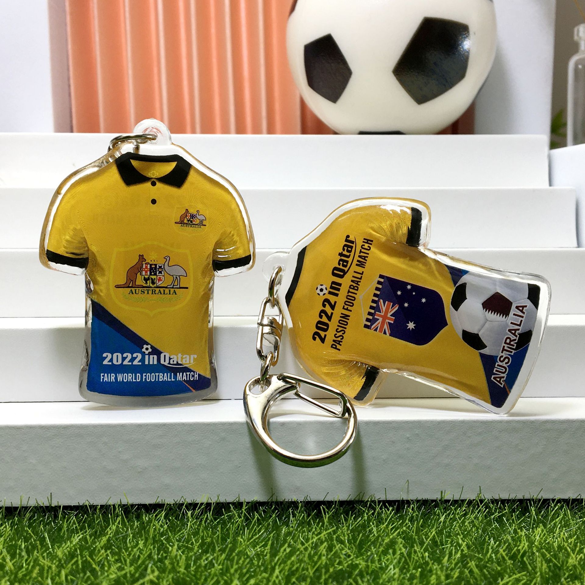 澳大利亚队-队徽+旗帜+足球