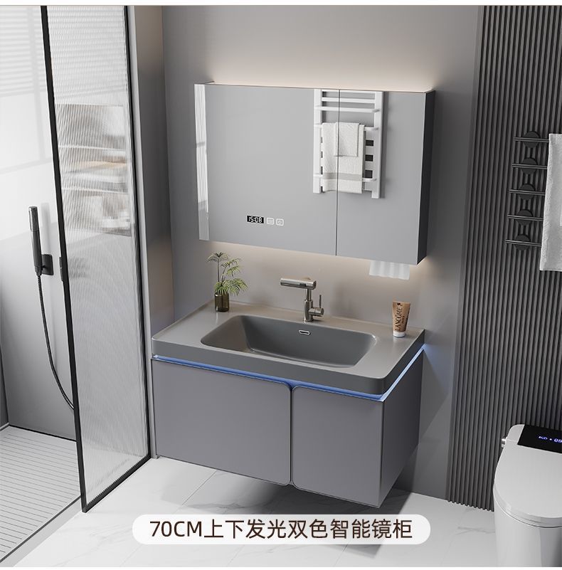New minimalist bathroom cabinet, ceramic integrated basin bathroom cabinet, combined bathroom washbasin, new ceramic washbasin cabinet undefined