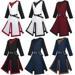 中世ルネサンス騎士テンプル騎士団チュニックバイキング騎士海賊レトロステージパフォーマンス衣装