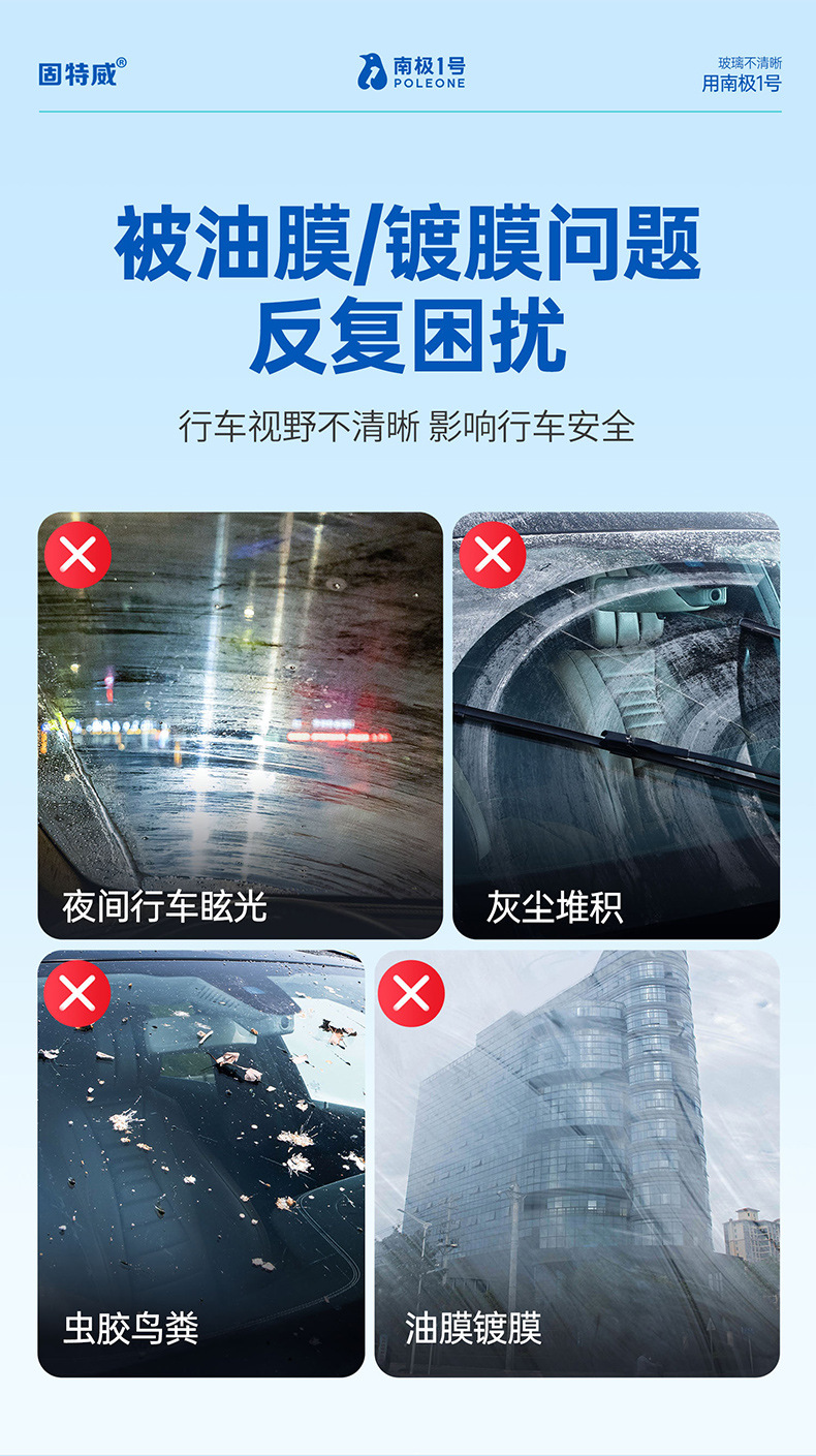 Goodway Glass Oil Film Remover Car Windshield Cleaning Stain Remover Oil Remover Cleaning Agent Car Window