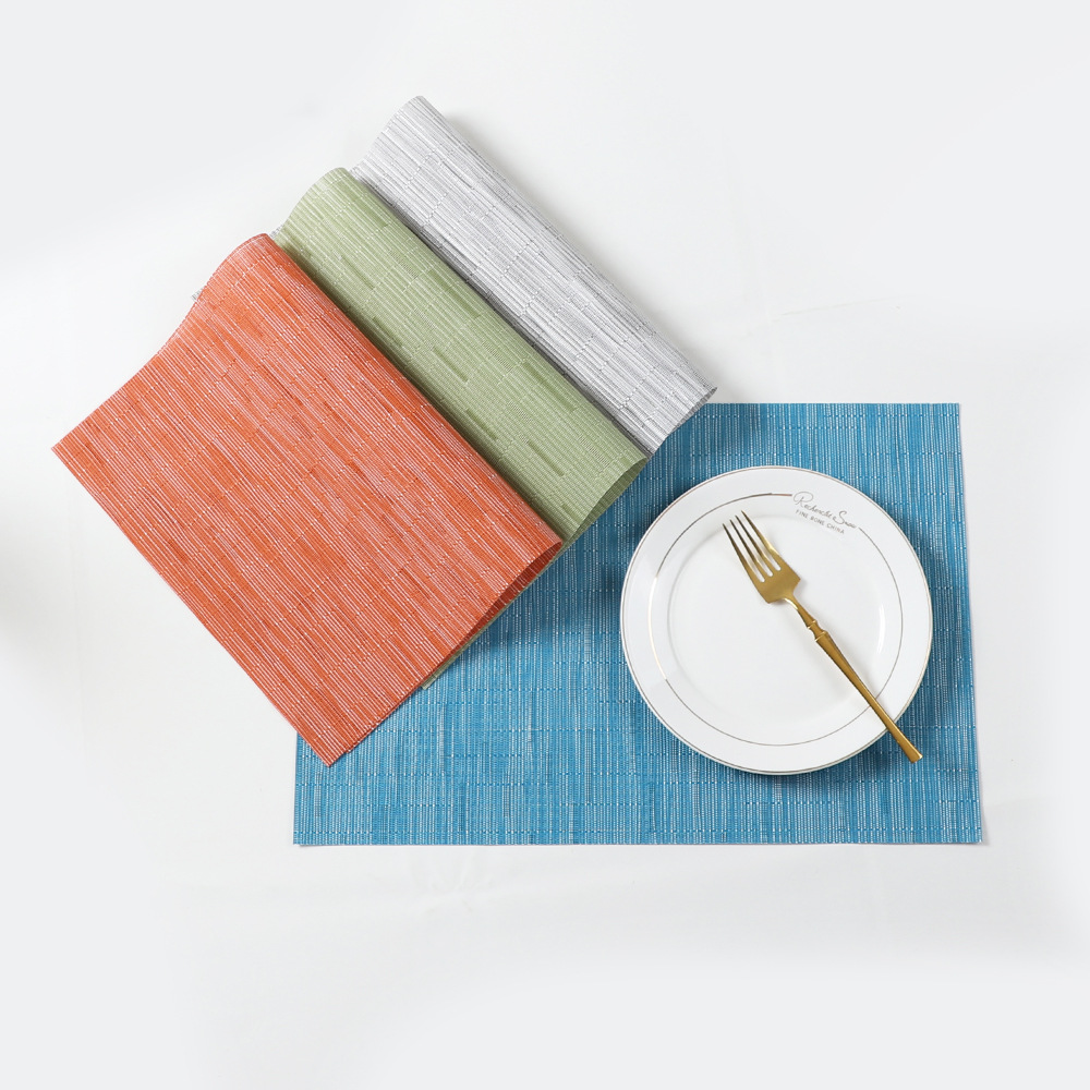 Productos de venta caliente transfronterizos pvc patrón de bambú mantel de Tisling almohadilla de aislamiento térmico de sensación premium mantel de aislamiento impermeable y a prueba de aceite estilo europeo