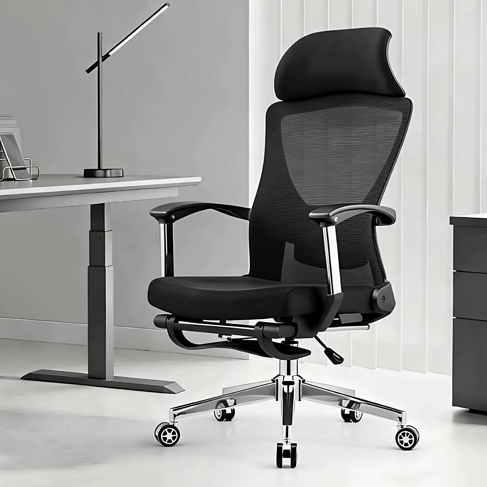 Staff Reclining Lunch Break Chair Staff Office Chair Ergonomic Lift Swivel Chair Office Computer Chair with Footrest