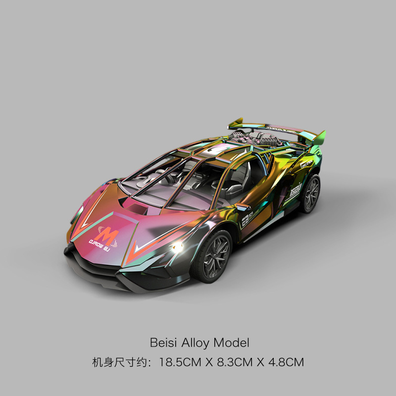 New children's sound and light inertia sports car sound cool racing boy Rambo simulation model car toys wholesale
