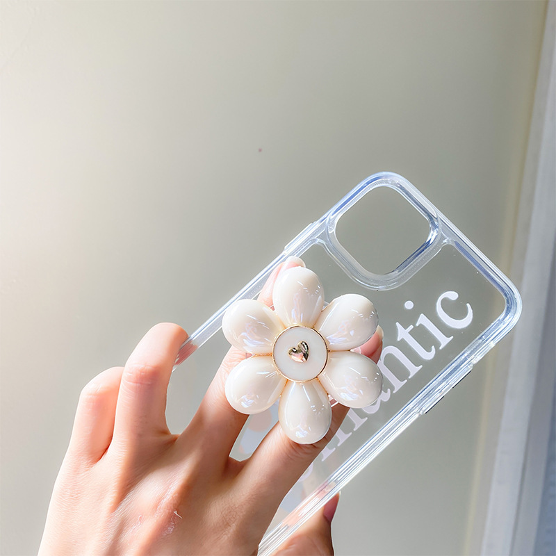 31g Weight Alloy, Resin Material Flower Pattern Fashion Style Small Fresh Flower Three-dimensional Stable Portable Mobile Phone Holder 3