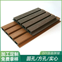 戶外共擠長城板庭院別墅園林室外木塑地板塑木地板深雕紋方孔地板