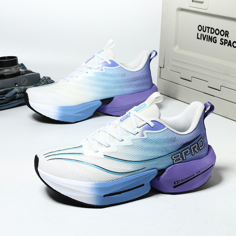 Chitu 8Pro Carbon Plate Running Shoes for Boys, Students and Older Children, Gradient Color Professional Racing Running Shoes, Thick-Soled Sports Shoes