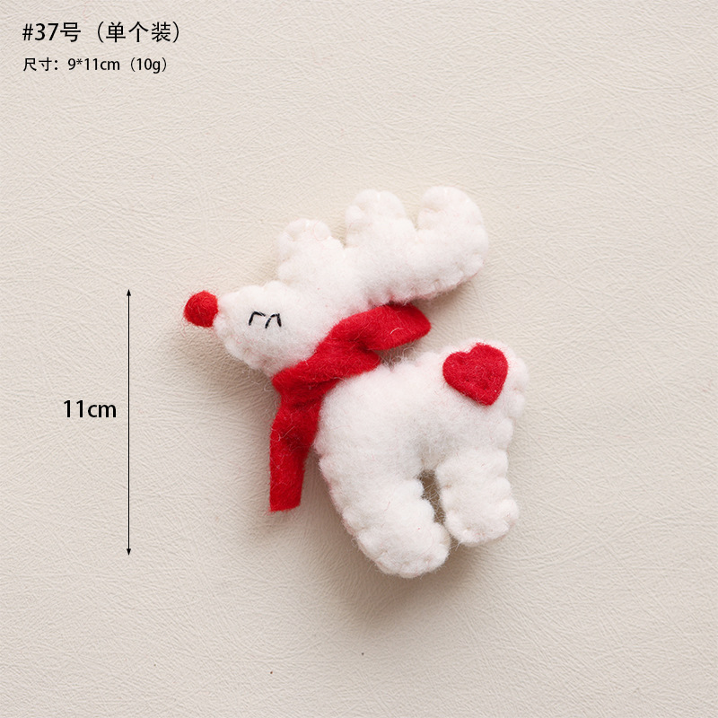 Navidad fieltro de lana decoración colgante accesorios DIY hechos a mano árbol de Navidad alce paquete de regalo pan de jengibre accesorios colgante hombre