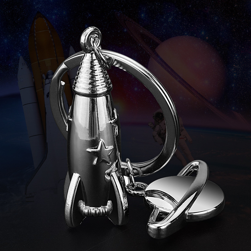 Satellite Rocket Keychain Pendant Aviation Gift Astronaut Souvenir Gift Keychain Metal Key Customization