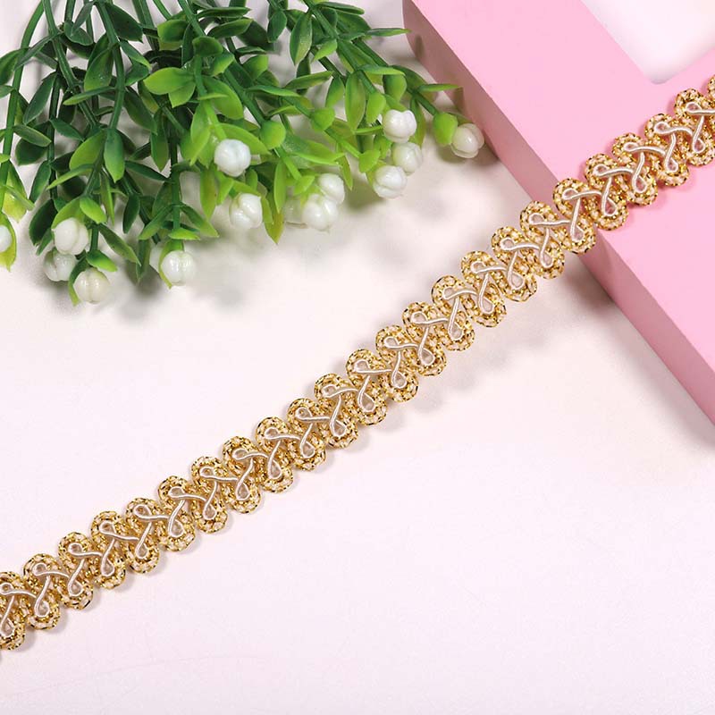 Spot 1.2cm color oro y plata accesorios de encaje accesorios de ropa 32 colores ciempiés borde de espigan encaje