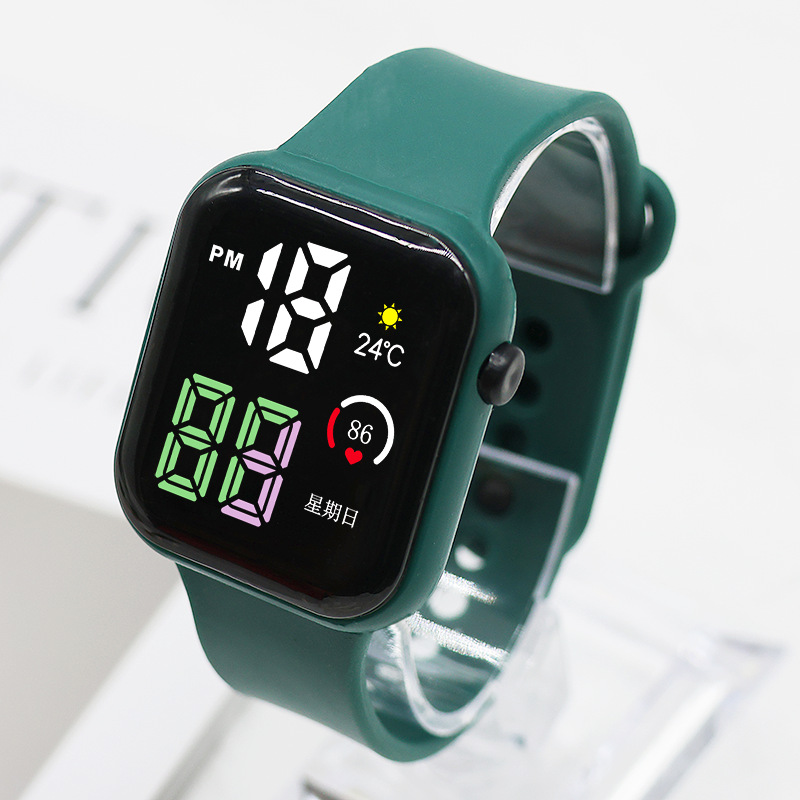 Ventas directas nuevas luces de colores pequeños cuadros pareja relojes de moda deportivos LED relojes electrónicos estudiantes electrónicos