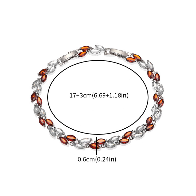 Damen Armband Aus Zirkon Und Legierung Mit Blatt Design_voghion.com