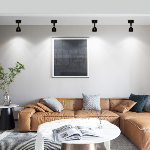 LED surface-mounted mini spotlights with adjustable angles for home use, living room display cabinet track lights, background wall lights