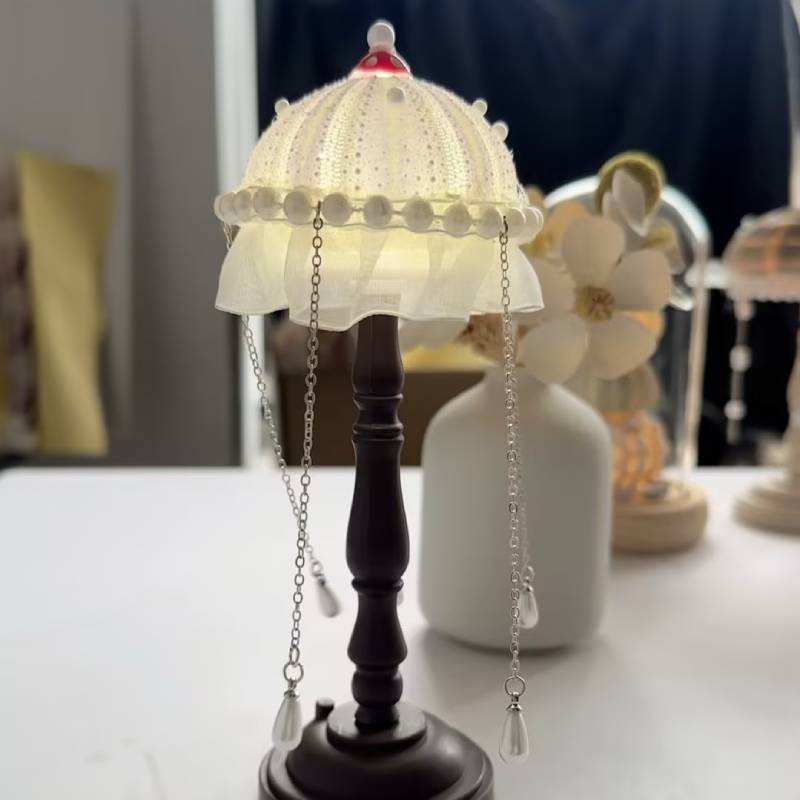 Concha de erizo de mar, lámpara de medusas, paquete de material, equipo de construcción, actividad hecha a mano, adornos de luz nocturna, luz de ambiente, regalo de alta gama