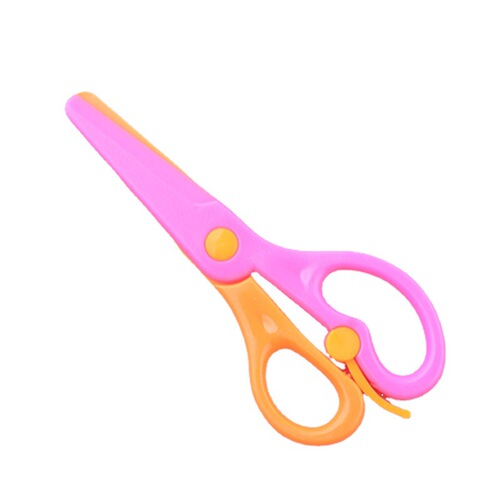 Children's manual safety scissors for students, cartoon spring scissors for kindergarten, no harm to hands, paper-cut scissors, manufacturer wholesale