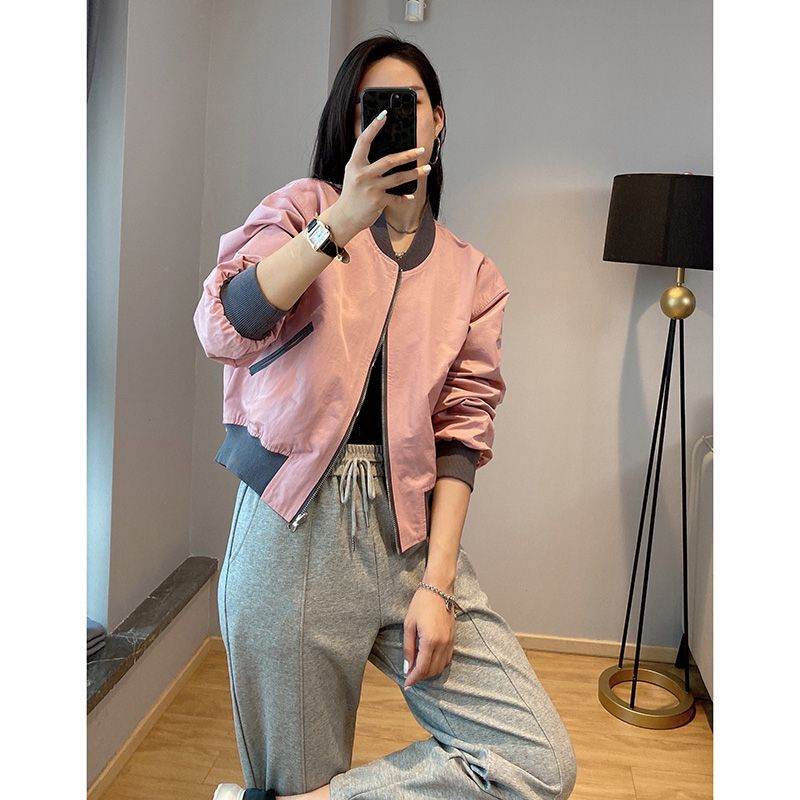 Reversible Baseball Jacket for Petite Sizes, Versatile Slim-Fit New Jacket for Spring and Autumn Reversible Baseball Jacket for Petite Sizes, Versatile Slim-Fit New Jacket for Spring and Autumn