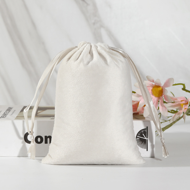 Bolsillo con cordón de franela, bolso de franela de joyería con cordón, bolso de tela de joyería de terciopelo, bolso de franela Lisi, bolso de almacenamiento de franela