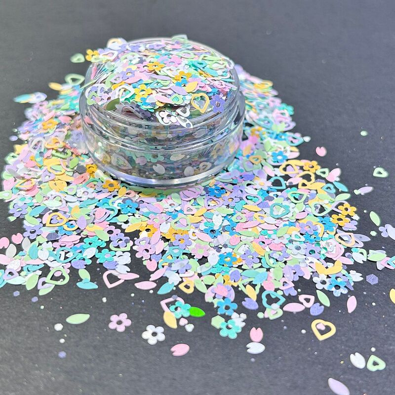 Sequin Pet Solvent-Resistant Springfield Flower Heart Leaf Handmade DIY Crafts Filling Nail Art Decorations Nails