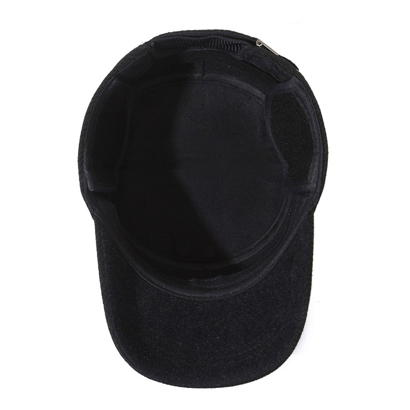 Maglietta invernale da uomo con protezione per le orecchie spessa e morbida, top in lana per persone di mezza età, caldo cotone per esterni_voghion.com