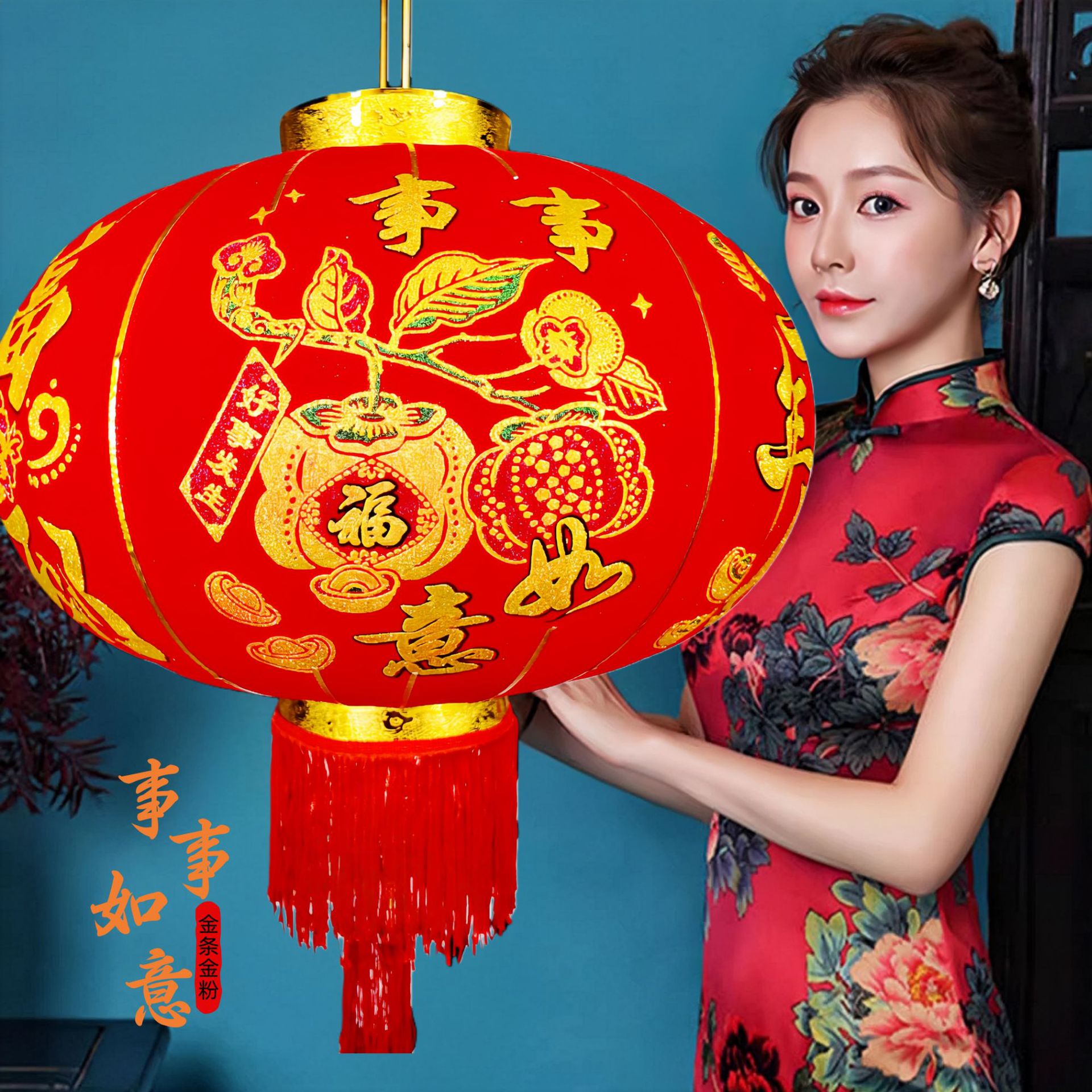 【メーカー】卸売り大紅提灯旧正月植毛提灯防水新年提灯結婚ジョーペンダント