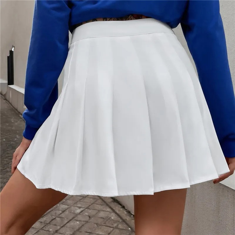 Dámske oblečenie skladaná sukňa dámska vysoký pás štíhla jar a jeseň nový štýl obleková tkanina vysoko kvalitná sukňa JK krátka sukňa_voghion.com