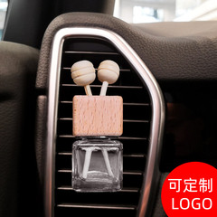 Car air freshener empty glass bottle air vent fragrance bottle car interior decoration wooden car air freshener bottle