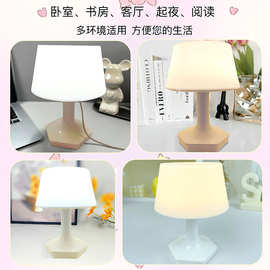 台灯LED小夜灯护眼起夜阅读床头灯usb充电两色调光氛围 diy小台灯