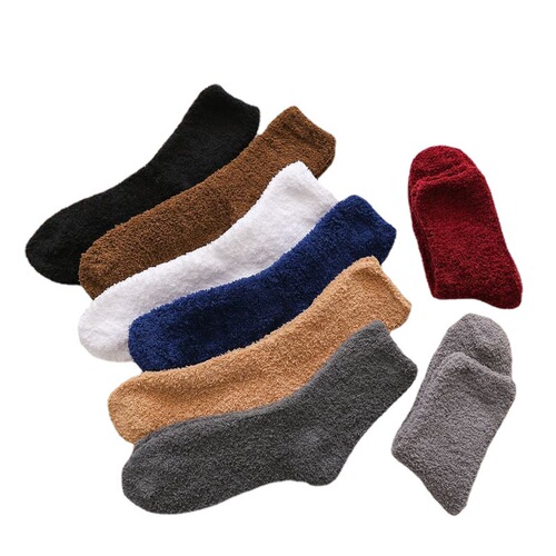 Socks Men's Coral Fleece Men's Socks Winter Half Velvet Loop Thickened Warm Towel Floor Sleeping Socks Wholesale
