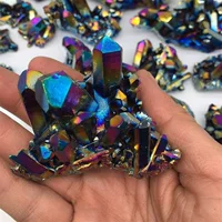 Натуральный кристалл гальванический красочный кристалл кластер украшение оригинального камня кластер размагничивание оптовая торговля через границу