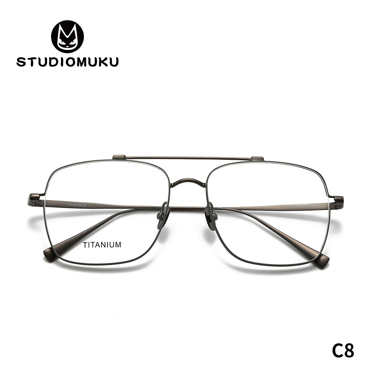 Gafas de madera STUDIOMUKU Marco de gafas de piloto Marco de gafas especial Marco de gafas retro pequeño y delgado