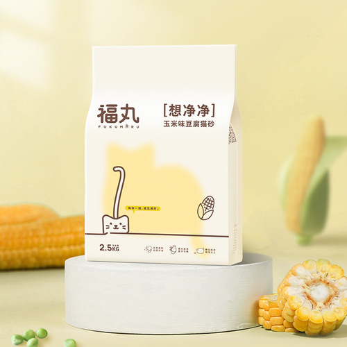 Fukumaru cat litter white tea flavor green tea corn apple wood polymer dust-free agglomeration mixed swelling potato curd cat litter