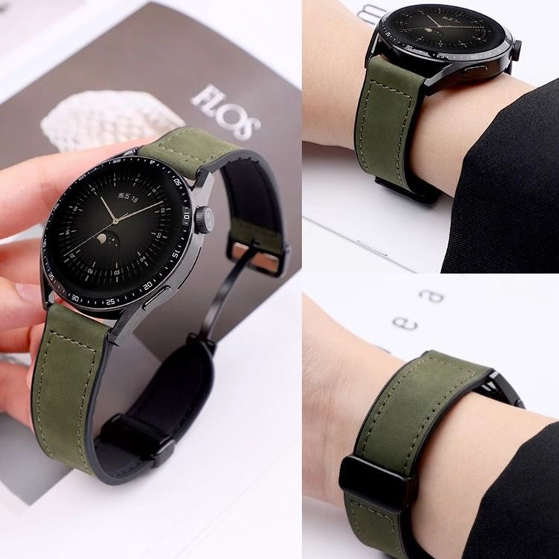 Suitable for Huawei Samsung Xiaomi colorGT4 watch gt3pro belt magnetic buckle strap watch3 retro