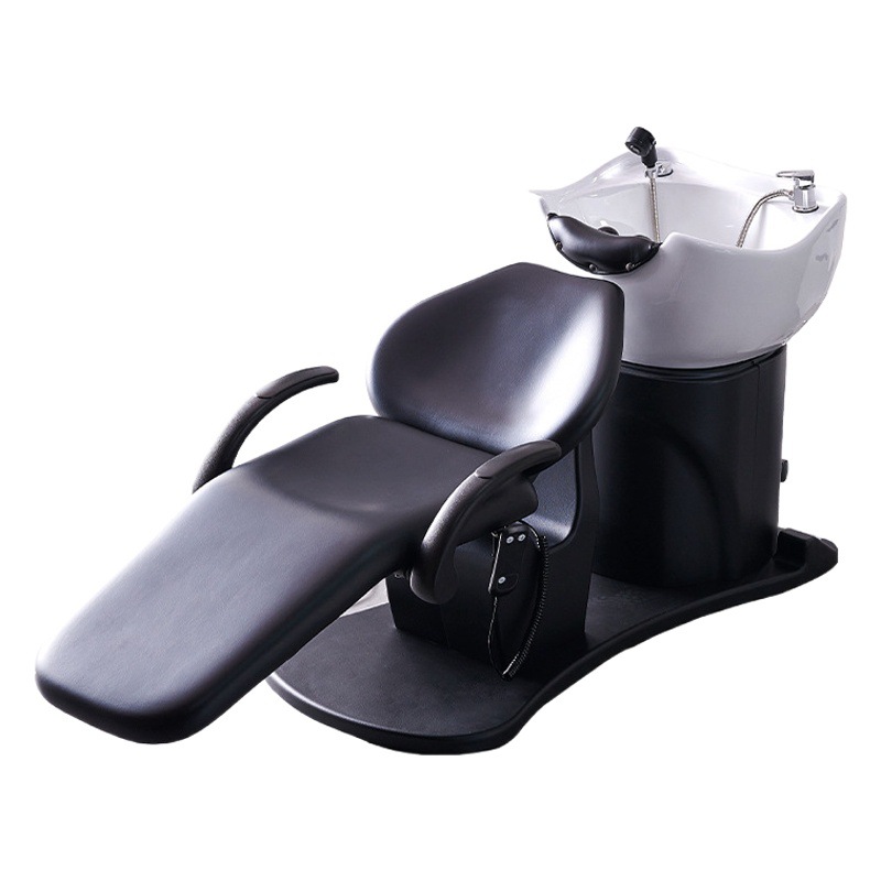 Salón de Pelo Semi-acostado cama de champú tienda de peluquería especial Cama de lavado cama de masaje barbería lavabo de cerámica cama de champú