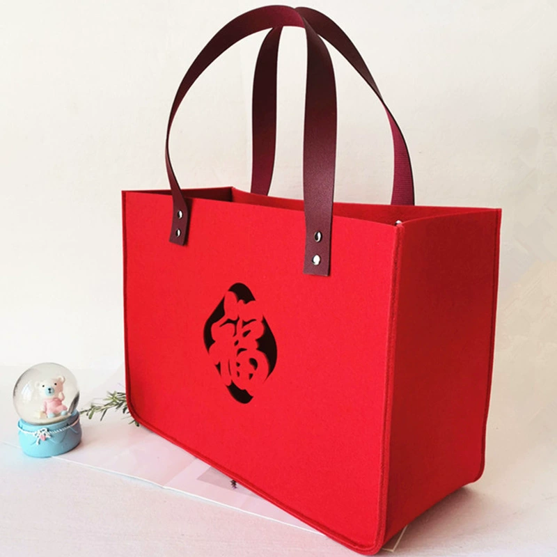 Forestelling Word Shopping Bag Hollow Blessing Blessing Troubled Paper Wedding Canton Canton Wine Gift Bag