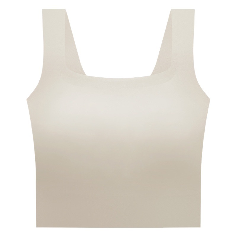 Chaleco de yoga suave glutenoso con almohadilla en el pecho integrado taza fija deportes sin costuras de secado rápido belleza espalda ropa interior sujetador de chaleco de mujer
