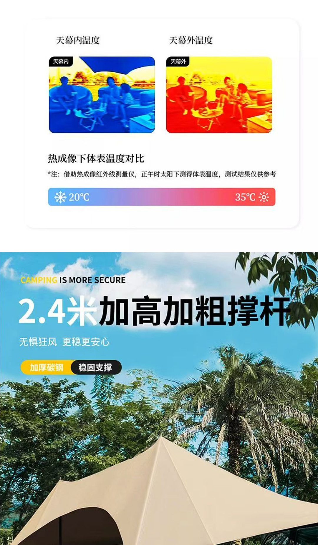 Factory-made car side canopy, car side and rear tent, car roof sunshade with suction cups, specialized for off-road self-driving tours