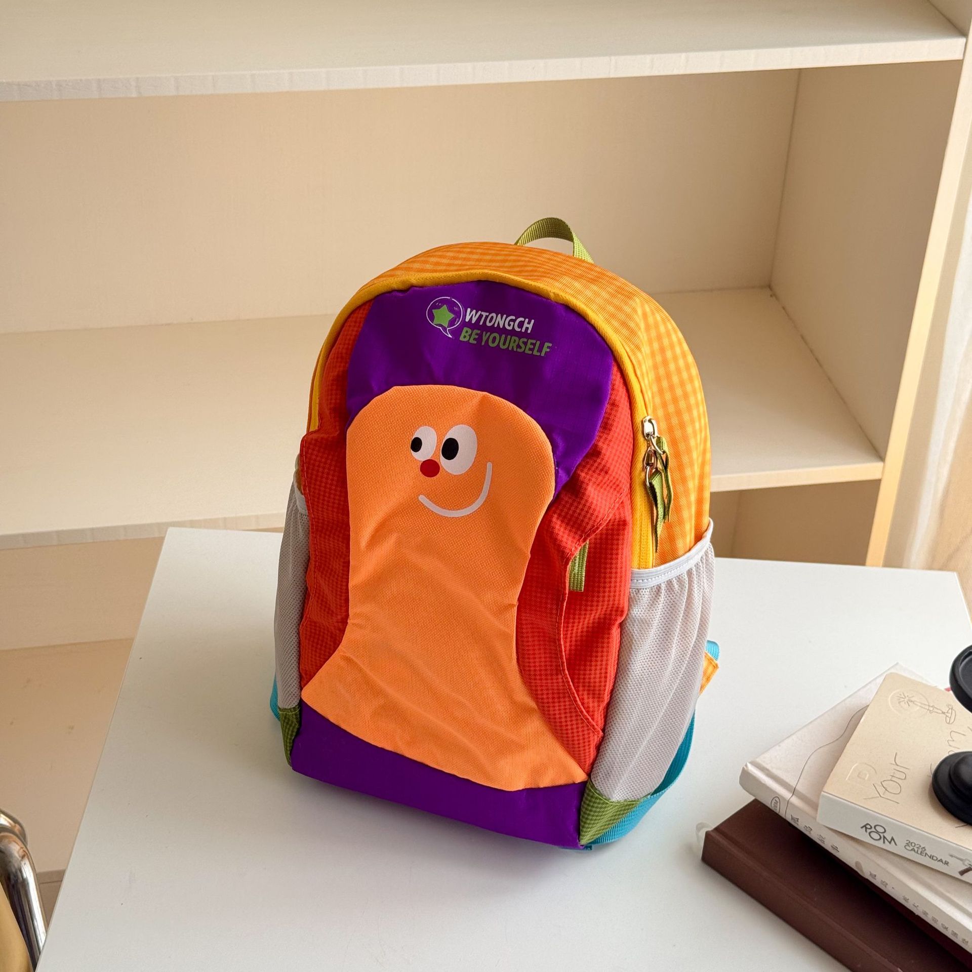 Caricatura encantadora mochila escolar de estilo contraste de color para niños y niñas viajar mochila de viaje de gran capacidad mochila infantil