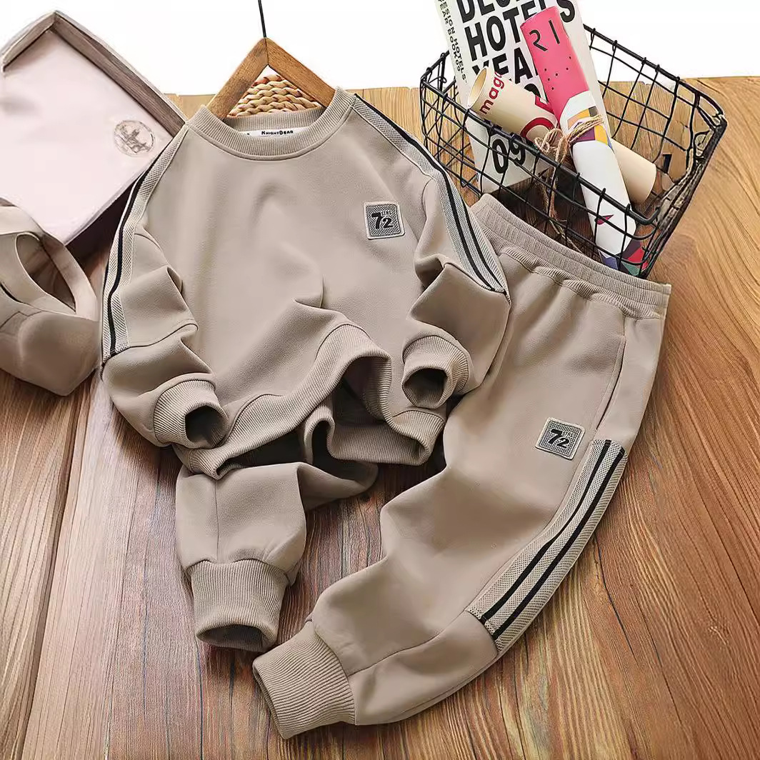 Traje para niños 2024 primavera y otoño nuevo estilo ropa para niños traje para niños versión coreana estilo occidental suéter para niños grandes pantalones suéter traje de dos piezas